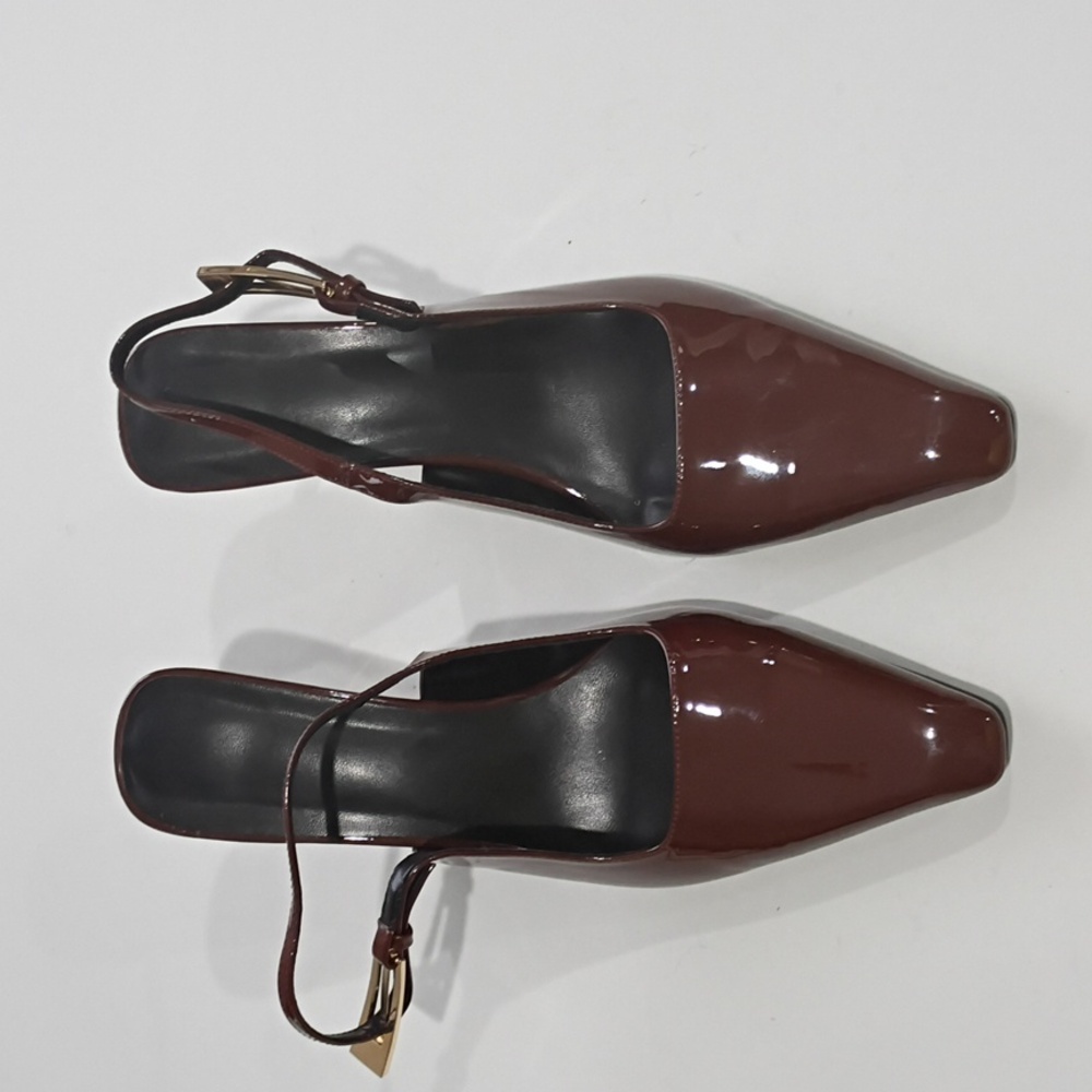 Iiimmu Chic Brown Slingback Heels Size 10 - Picture 2 of 14